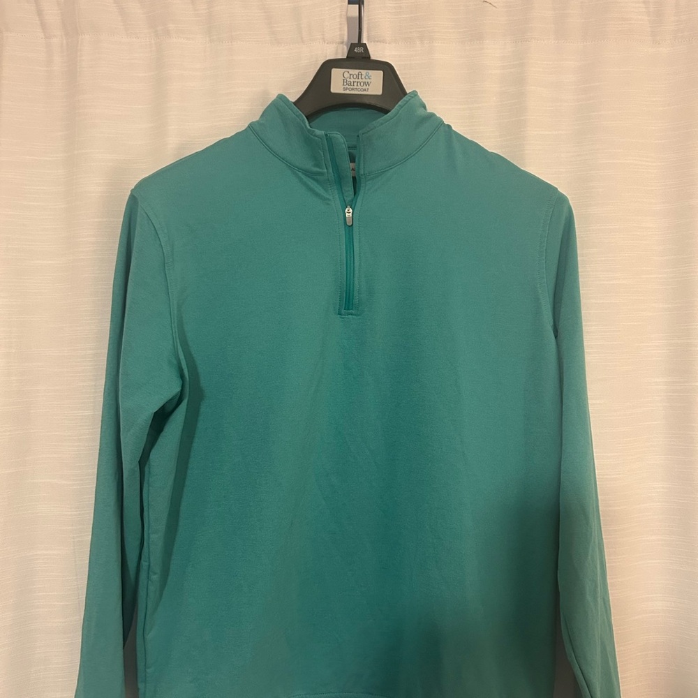 Peter Millar Teal Quarter-Zip Pullover